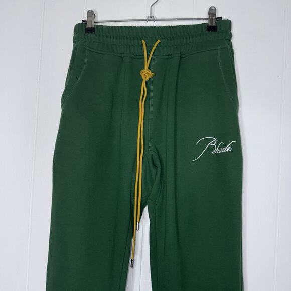 Rhude Men’s Classic Drawstring Sweatpants Hunter Green Street Wear Size Medium - Picture 3 of 6